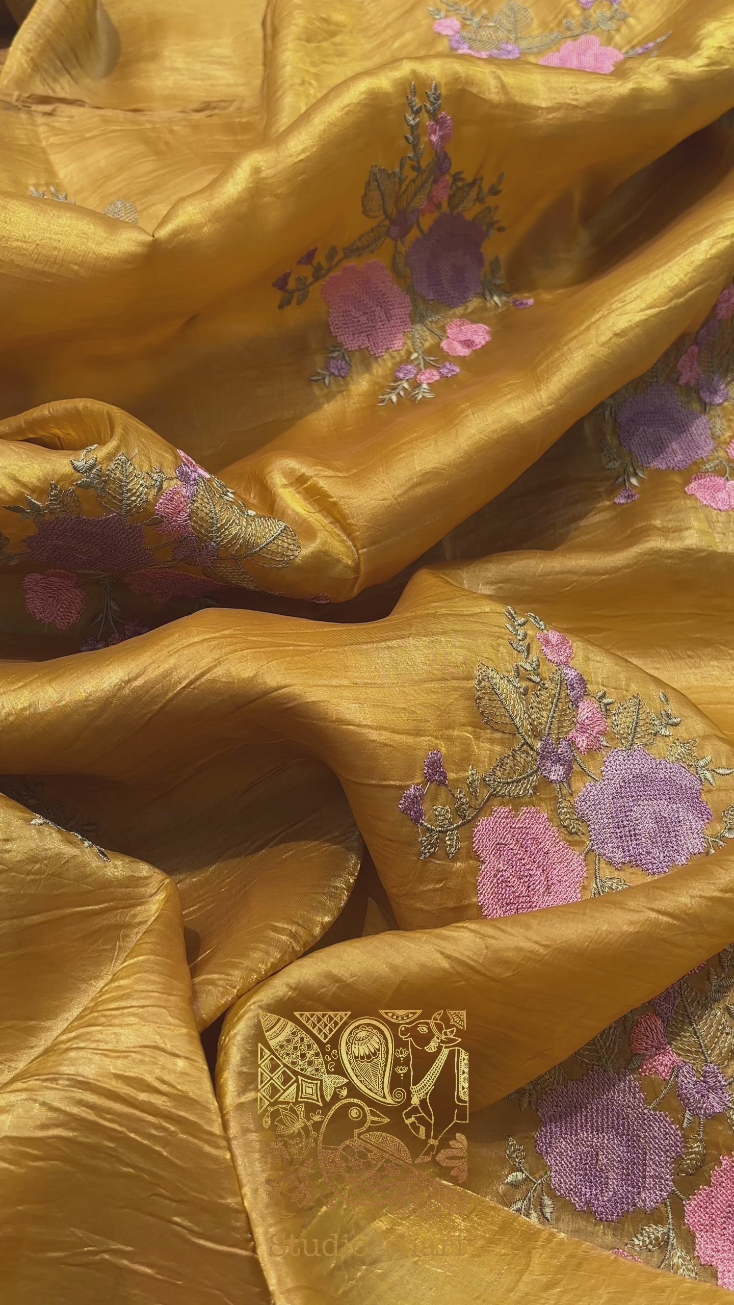 Mustard Organza Saree