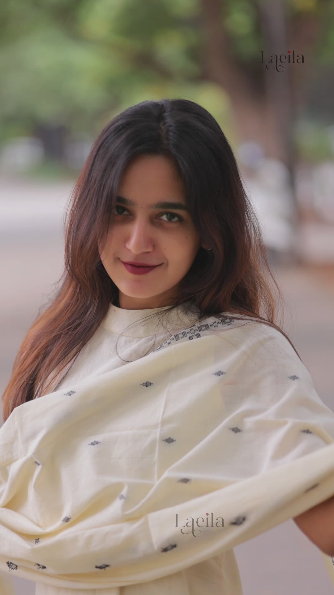 White Handloom Cotton Kadhambari Set (Pant / Bottom Only)