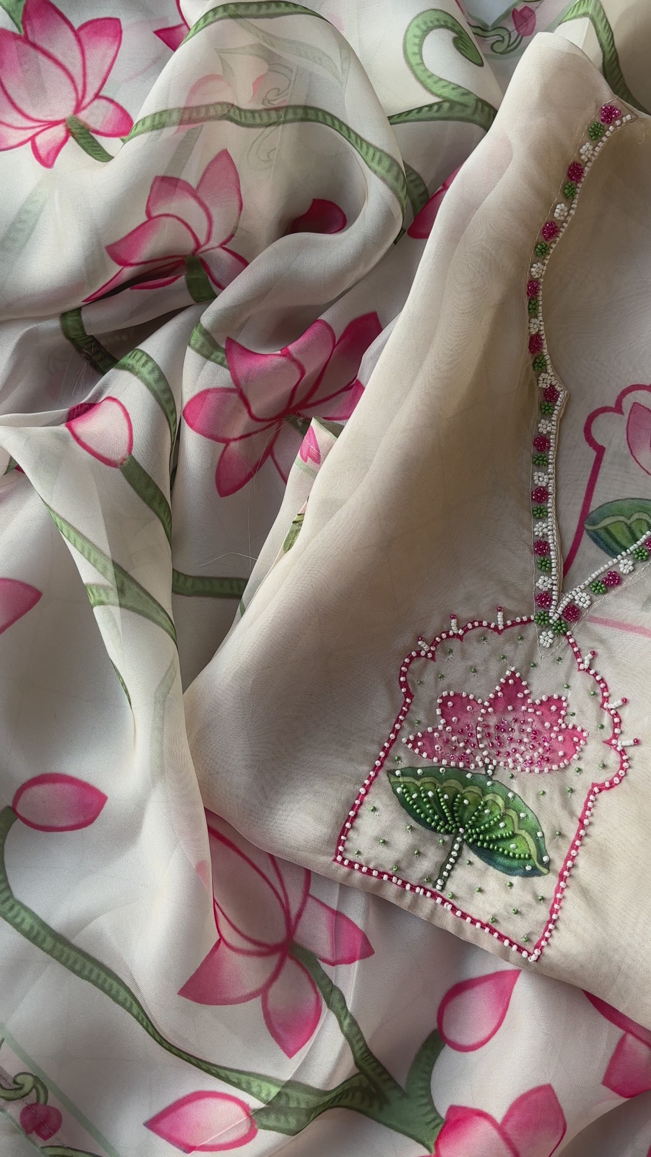 Pichwai printed Semi stitched organza salwar suit