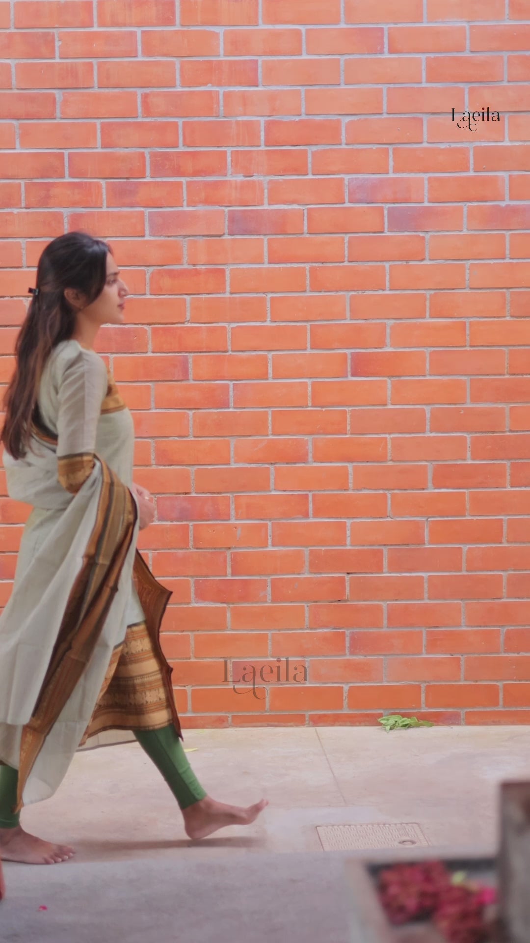 Pastel Green Pure Kanchi Cotton Top and Duppata