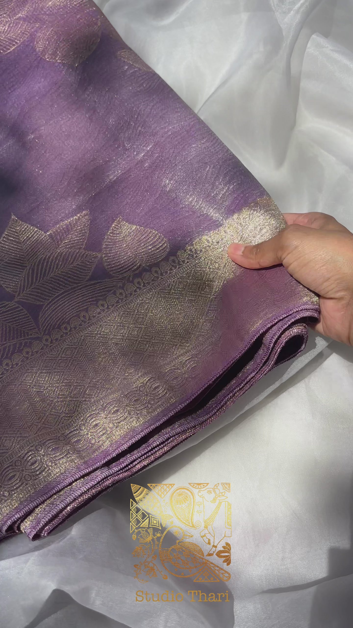 Lavender & Blue Tissue Saree