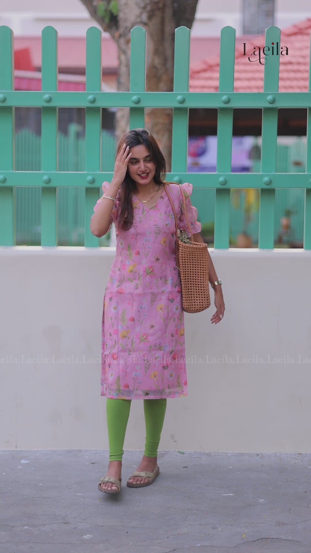 Pink Floral Organza Top