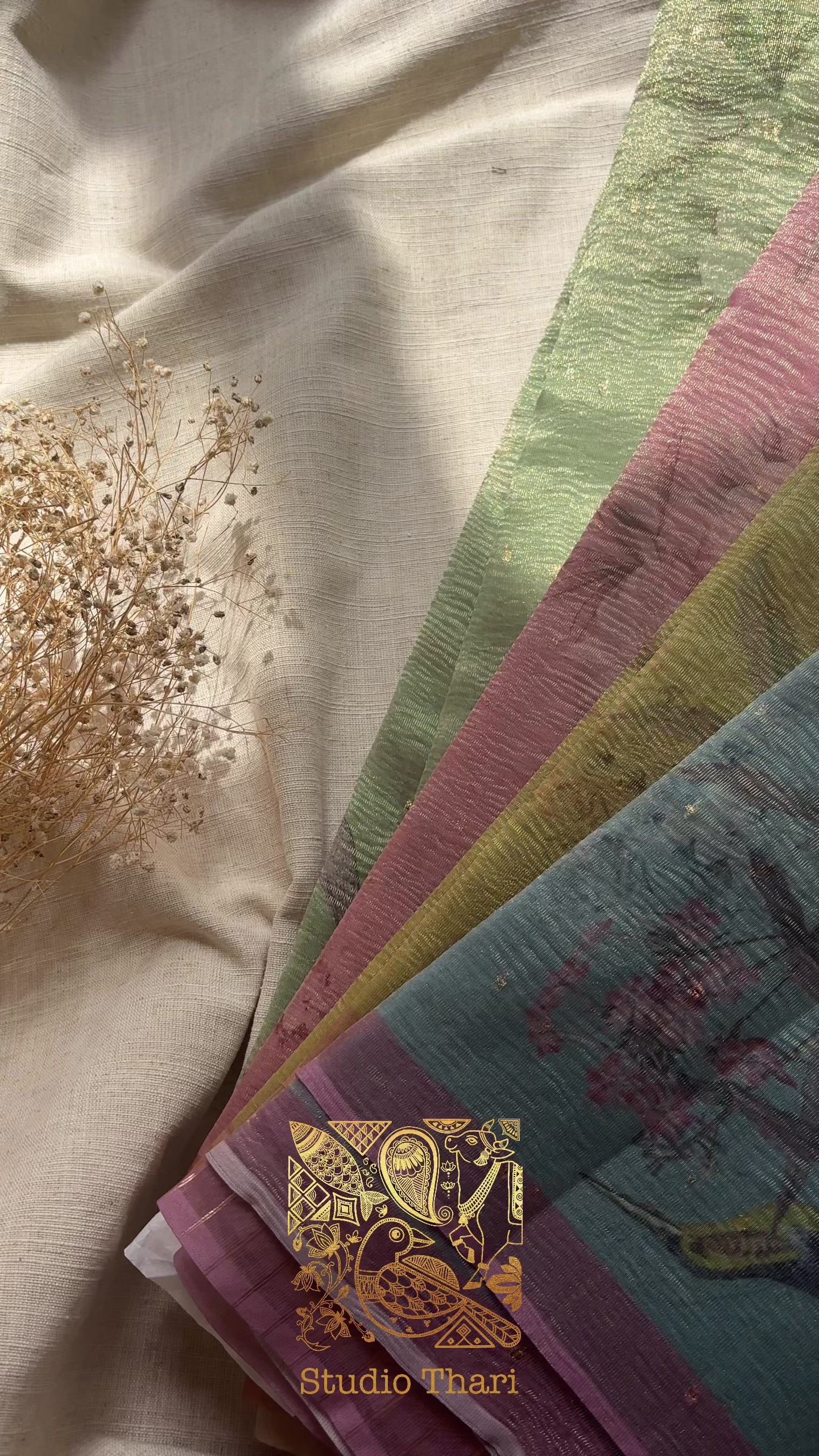 Pastel Green Tissue Saree