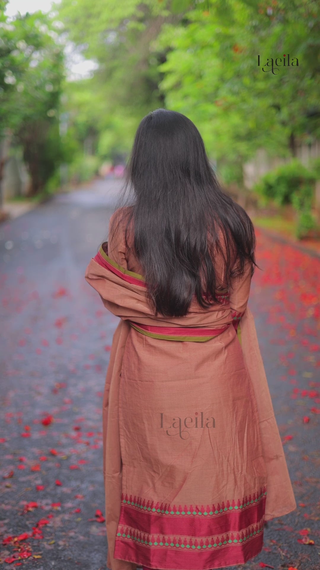 Redwood Color Meenakshi-Pure kanchi cotton top and duppata set