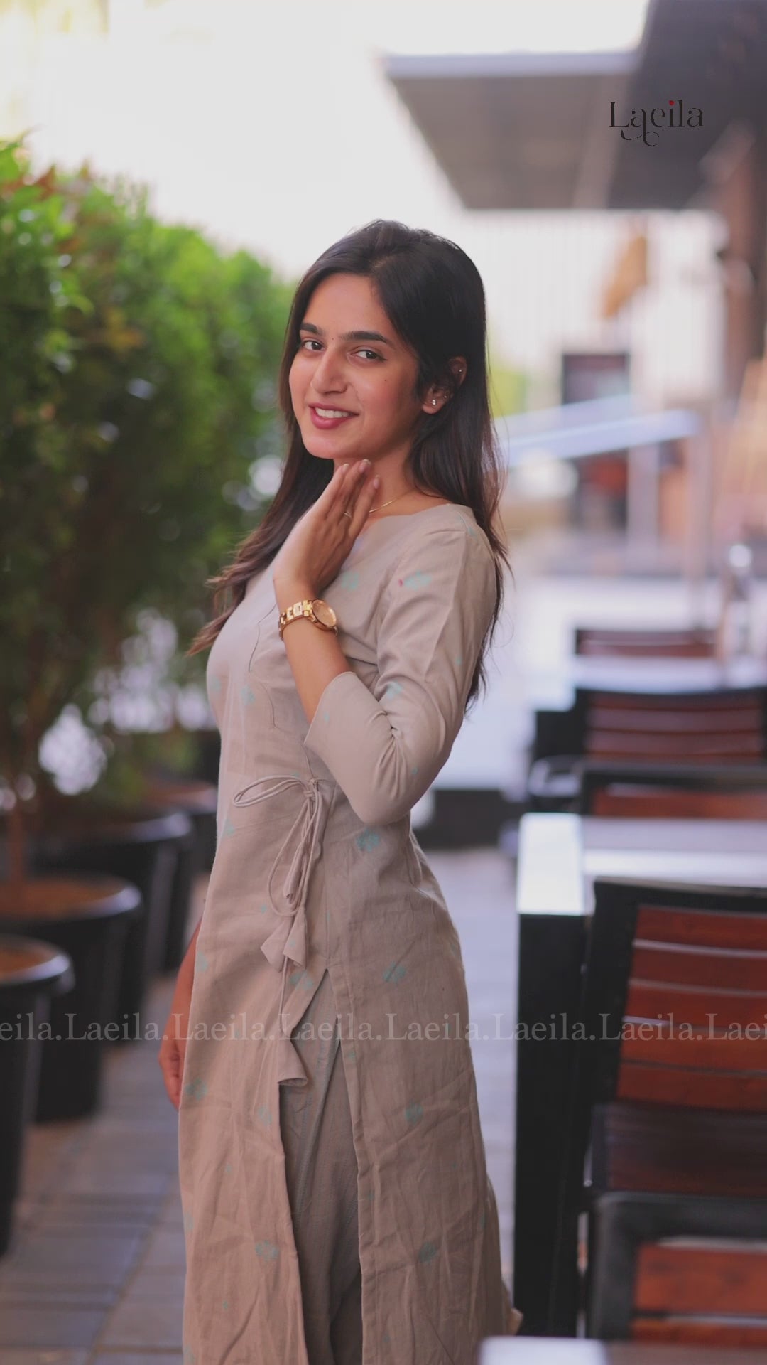 Sky blue scallop Meera Cotton co-ord set