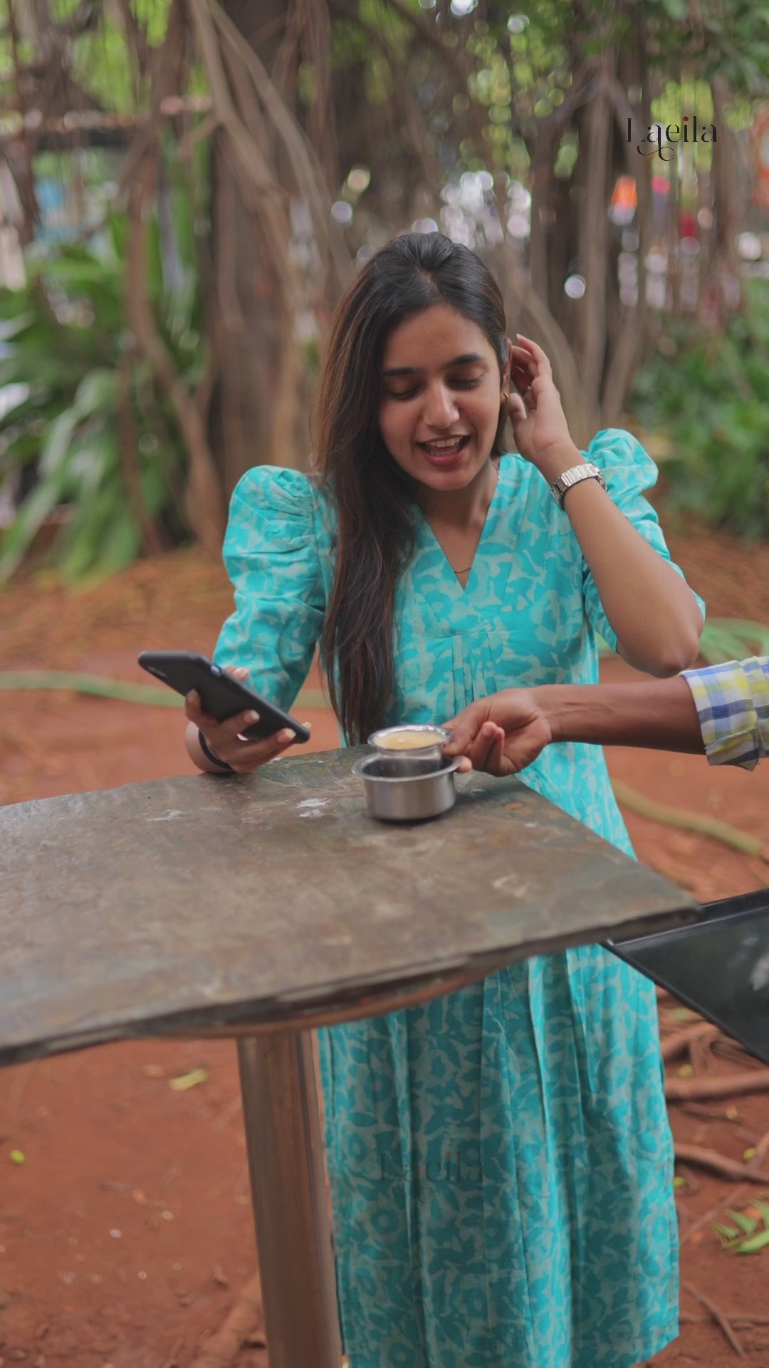 Light Blue cotton printed top and bottom set