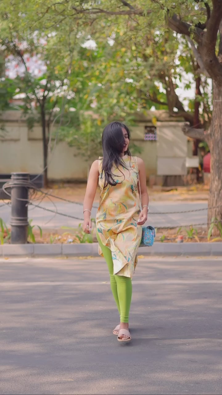 Multicolor chanderi Sleeveless top