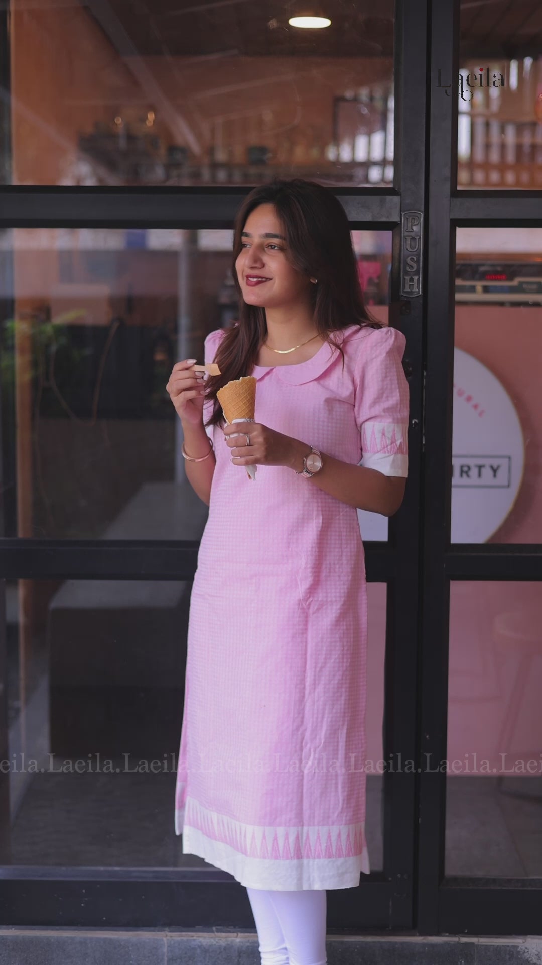 Pink Peter Pan collar Cotton Top