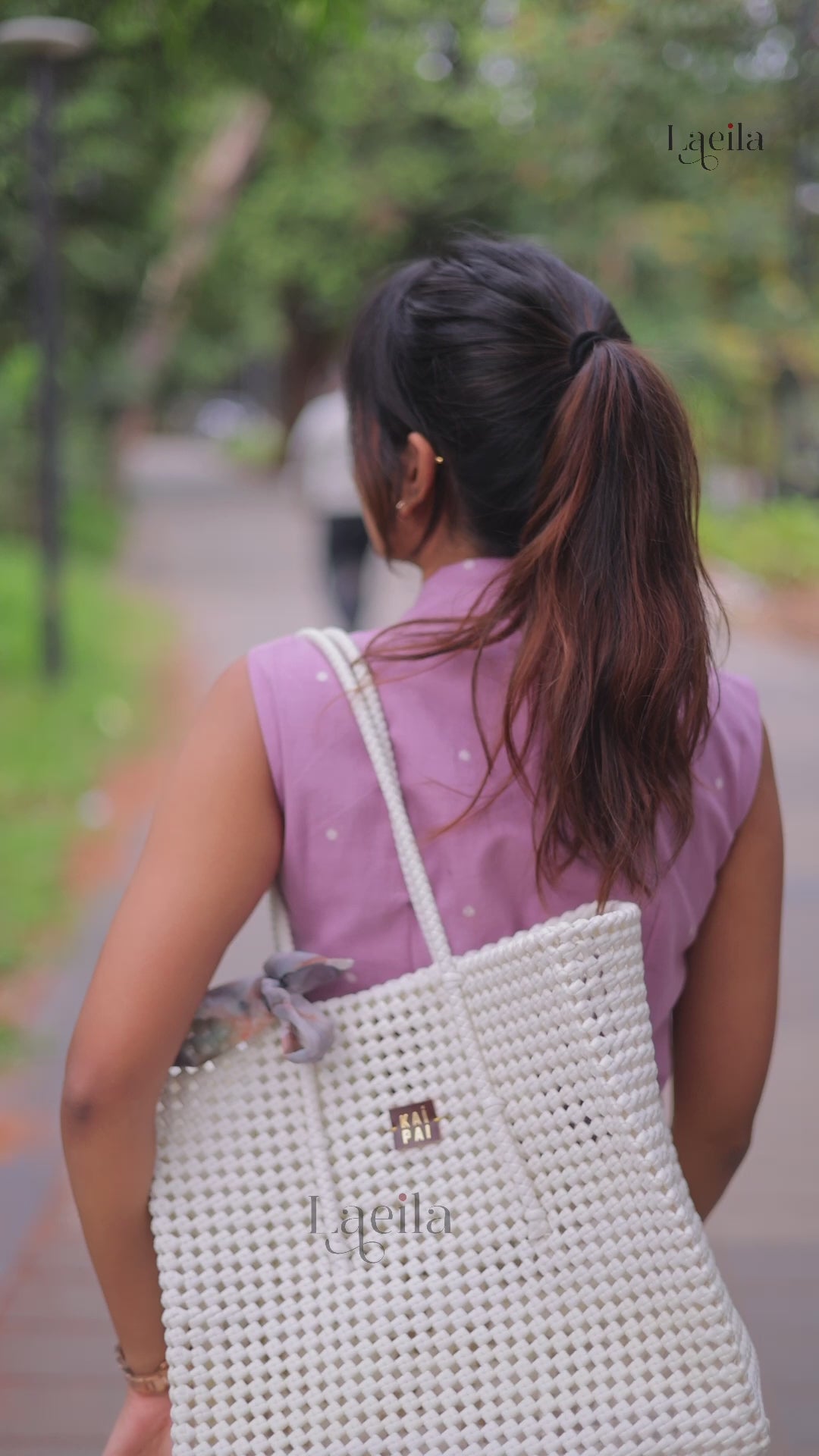 Lavender Top & Half White Skirt Set