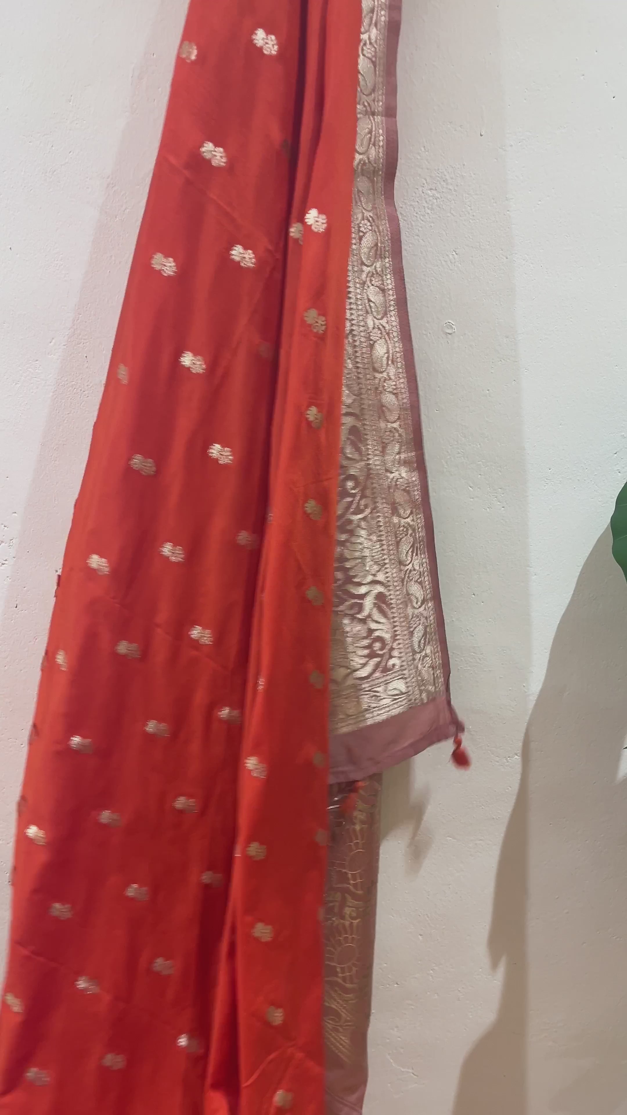 Purple Banarasi semi silk
