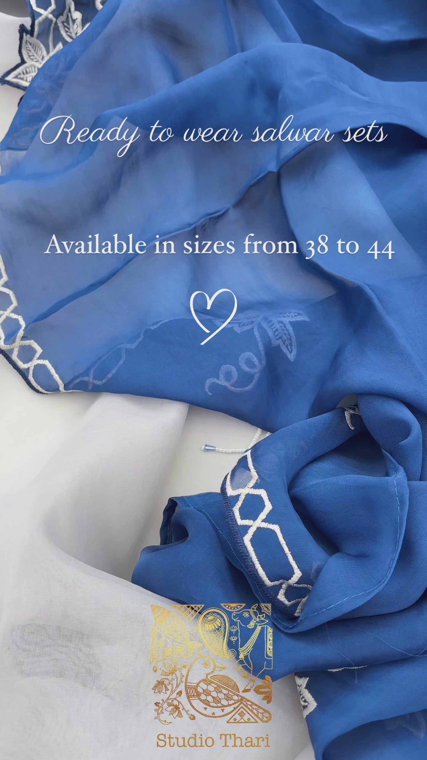 Pure Georgette Readymade salwar set with Organza Dupatta