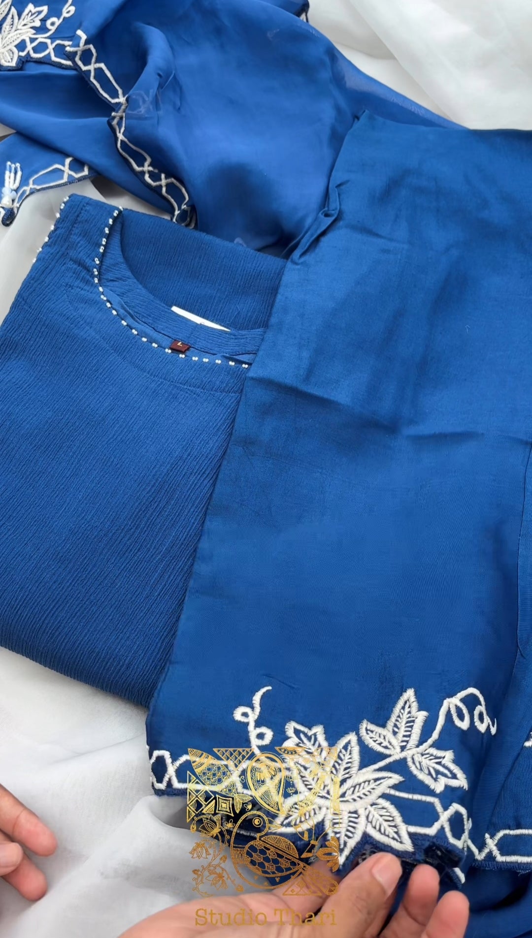 Pure Georgette Readymade salwar set with Organza Dupatta