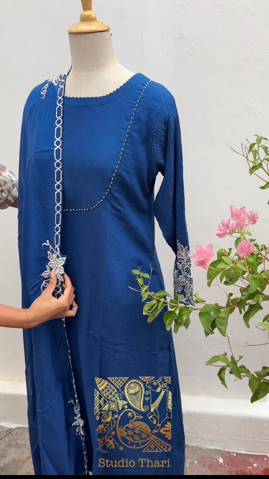 Pure Georgette Readymade salwar set with Organza Dupatta