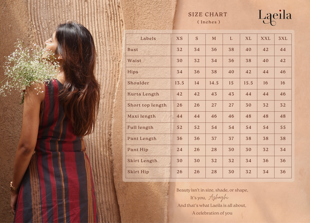 Size Chart for 5% tax